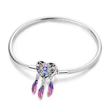 925 Sterling Silver Bohemian Heart Bracelet Fine Jewelry Women