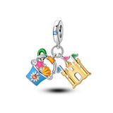 925 Sterling Silver Bucket and Spade Set Charm Beach for Bracelets Fine Jewelry Women Pendant