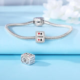 925 Sterling Silver Cards Charm for Bracelets Fine Jewelry Women Pendant