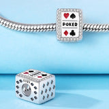 925 Sterling Silver Cards Charm for Bracelets Fine Jewelry Women Pendant