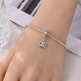 925 Sterling Silver Cards Clock Charm for Bracelets Fine Jewelry Women Pendant