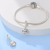 925 Sterling Silver Cards Clock Charm for Bracelets Fine Jewelry Women Pendant
