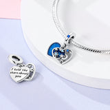 925 Sterling Silver Celestial Heart Charm for Bracelets Fine Jewelry Women Pendant