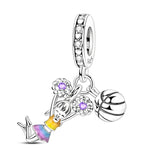 925 Sterling Silver Cheerleader Charm for Bracelets Fine Jewelry Women Pendant