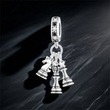925 Sterling Silver Chess Charm for Bracelet Fine Jewelry Women Pendant