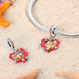 925 Sterling Silver Clownfish and Corals Charm for Bracelets Fine Jewelry Women Pendant