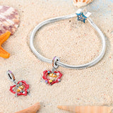 925 Sterling Silver Clownfish and Corals Charm for Bracelets Fine Jewelry Women Pendant