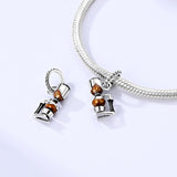 925 Sterling Silver Coffee Maker Charm for Bracelets Fine Jewelry Women Pendant