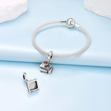 925 Sterling Silver Coffee and Books Charm for Bracelets Fine Jewelry Women Pendant
