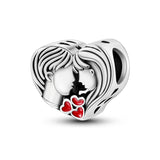 925 Sterling Silver Couple in Love Charm for Bracelets Fine Jewelry Women