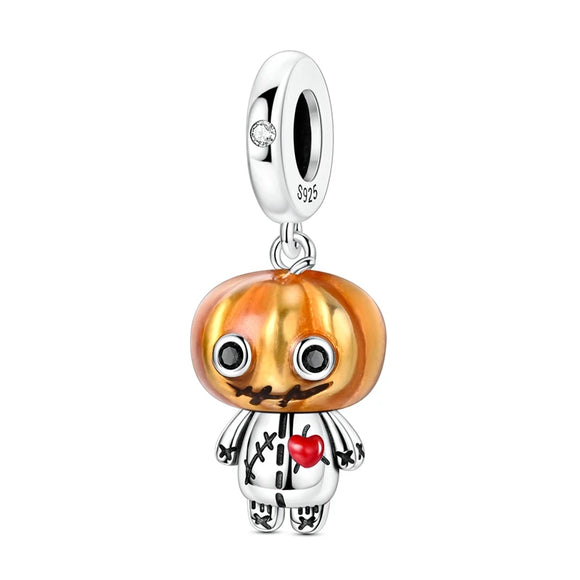 925 Sterling Silver Creepy Halloween Costume Charm for Bracelets Fine Jewelry Women