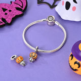 925 Sterling Silver Creepy Halloween Costume Charm for Bracelets Fine Jewelry Women