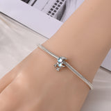 925 Sterling Silver Crescent Moon and Stars Charm for Bracelet Fine Jewelry Women Pendant