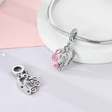 925 Sterling Silver Dancing Couple Charm for Bracelets Fine Jewelry Women Pendant