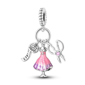 925 Sterling Silver Designing Dress Charm for Bracelets Fine Jewelry Women Pendant