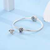 925 Sterling Silver Dog with Heart Charm for Bracelets Fine Jewelry Women