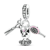 925 Sterling Silver Doggy GroomingAnim Charm for Bracelets Fine Jewelry Women Pendant
