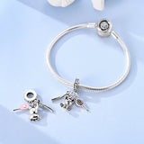 925 Sterling Silver Doggy GroomingAnim Charm for Bracelets Fine Jewelry Women Pendant