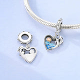 925 Sterling Silver Dolphins Charm for Bracelets Fine Jewelry Women 