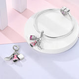 925 Sterling Silver Dress Heels and Perfume Charm for Bracelets Fine Jewelry Women Pendant