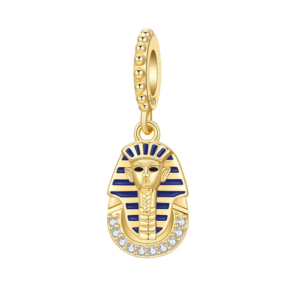 925 Sterling Silver Egyptian Pharaoh Charm for Bracelets Fine jewelry Women Pendant