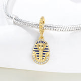 925 Sterling Silver Egyptian Pharaoh Charm for Bracelets Fine jewelry Women Pendant