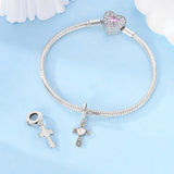 925 Sterling Silver Faith Heart Charm for Bracelets Fine Jewelry Women Pendant
