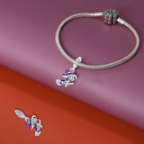 925 Sterling Silver Flying Witch Charm for Bracelets Fine Jewelry Women Pendant