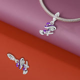 925 Sterling Silver Flying Witch Charm for Bracelets Fine Jewelry Women Pendant