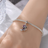 925 Sterling Silver Flying Witch Charm for Bracelets Fine Jewelry Women Pendant