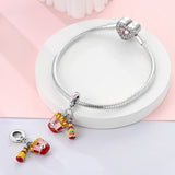 925 Sterling Silver Fries and Ketchup Charm for Bracelets Fine Jewelry Women Pendant