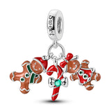 925 Sterling Silver Gingerbread Cookies Charm for Bracelets Fine Jewelry Women Pendant