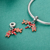 925 Sterling Silver Gingerbread Cookies Charm for Bracelets Fine Jewelry Women Pendant