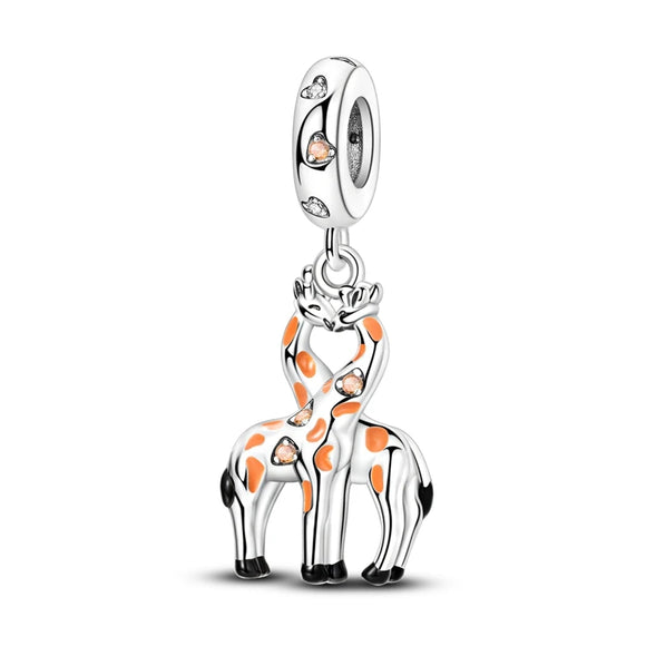 925 Sterling Silver Giraffe Charm for Bracelets Fine Jewelry Women Pendant