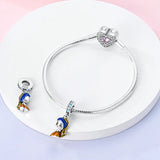 925 Sterling Silver Girl with a Pearl Earring Charm for Bracelets Jewelry Women