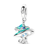 925 Sterling Silver Glow in the Dark Cat with Hat Charm for Bracelets Fine Jewelry Women Pendant
