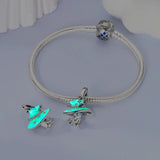 925 Sterling Silver Glow in the Dark Cat with Hat Charm for Bracelets Fine Jewelry Women Pendant