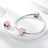 925 Sterling Silver Glow in the Dark Paw Print Charm for Bracelets Jewelry Women Pendant
