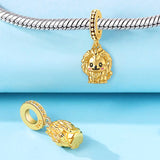 925 Sterling Silver Golden Lion Charm for Bracelets Fine Jewelry Women Pendant