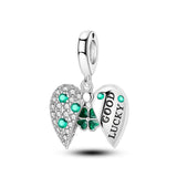 925 Sterling Silver Good Luck Clover Charm for Bracelets Fine Jewelry Women Pendant