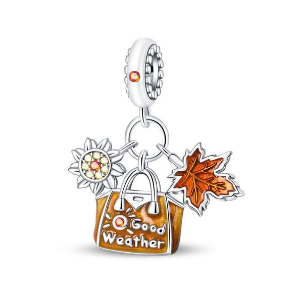 925 Sterling Silver Good Weather Charm for Bracelets Fine Jewelry Women Pendant