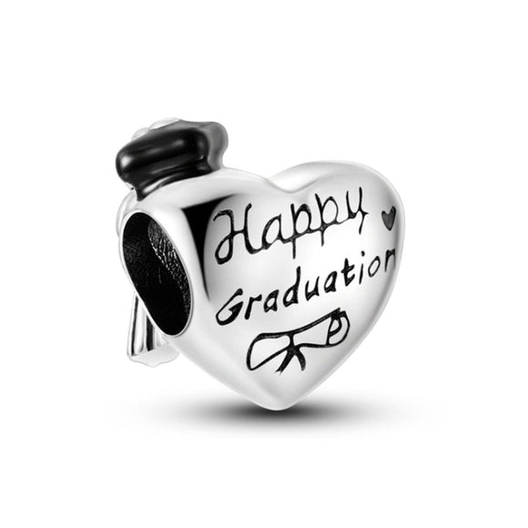925 Sterling Silver Graduation Charm for Bracelets Fine Jewelry Women Pendant