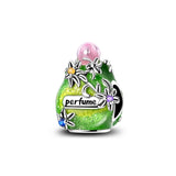 925 Sterling Silver Green Perfum Bottle Charm for Bracelets Fine Jewelry Women Pendant