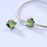 925 Sterling Silver Green Perfum Bottle Charm for Bracelets Fine Jewelry Women Pendant