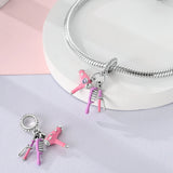 925 Sterling Silver Hairdryer Comb and Curler Charm for Bracelets Fine Jewelry Women Pendant