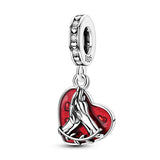 925 Sterling Silver Hand and Paw Heart Charm for Bracelets Fine Jewelry Women Pendant