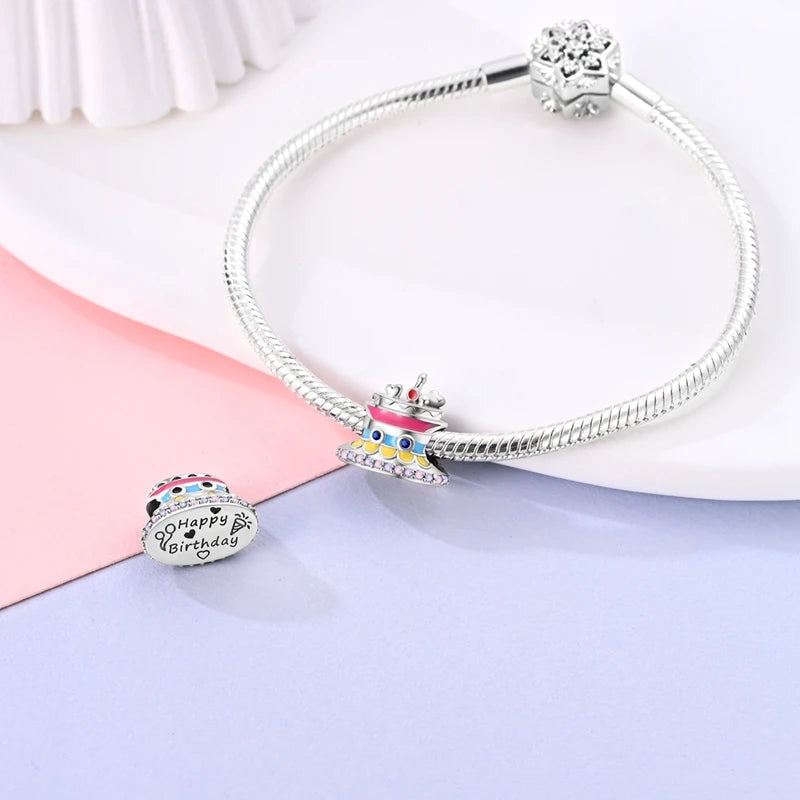 925 Sterling Silver Happy Birthday Charm – Zarabelas