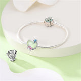925 Sterling Silver Heart Summer Butterflies Charm for Bracelets Fine Jewelry Women