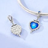 925 Sterling Silver Heart with Sword Charm for Bracelets Fine Jewelry Women Pendant