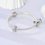925 Sterling Silver Hearts Clip Charm for Bracelets Fine Jewelry Women